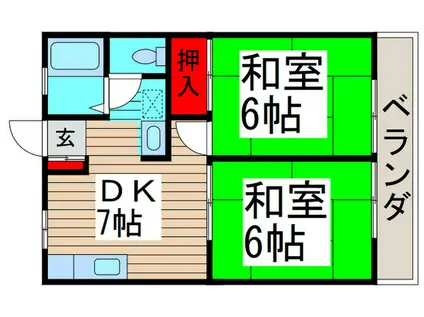 サンシティA(2DK/2階)の間取り写真