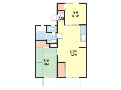 セジュールのざき E棟(2LDK/2階)の間取り写真
