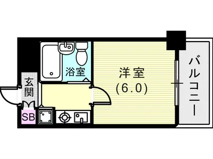 ペイサージュSANKO(1K/8階)の間取り写真