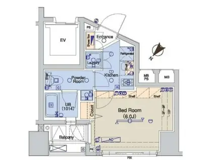 ブライズ駒澤(1K/10階)の間取り写真