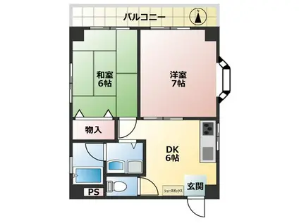 田中ビル(2DK/3階)の間取り写真