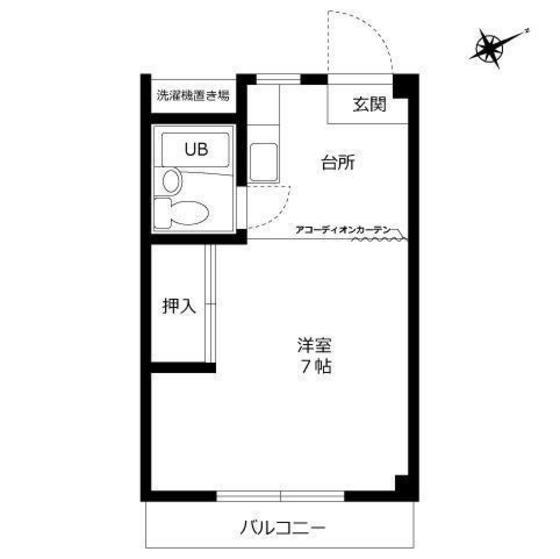ホワイトメゾン学南1棟(1K/3階)の間取り写真