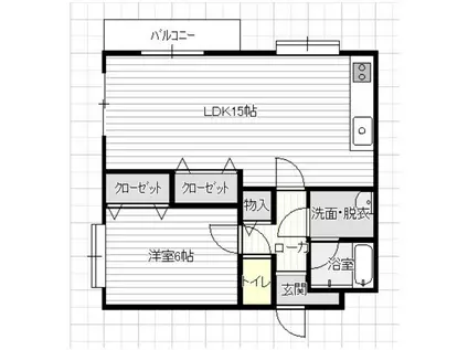 CASA SQUARE(1LDK/1階)の間取り写真