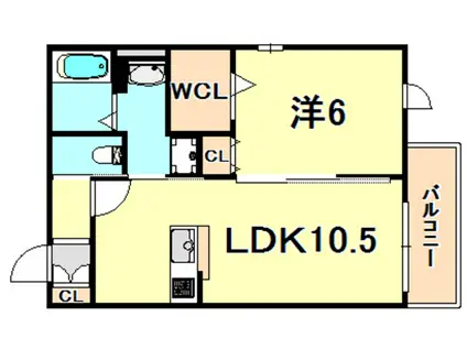 リジエール ドゥ ヴィラージュ(1LDK/2階)の間取り写真