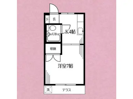 コーポ山口(1K/1階)の間取り写真