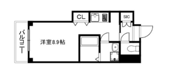京福電鉄嵐山本線 山ノ内駅(京都) 徒歩13分 7階建 築1年(ワンルーム/7階)の間取り写真