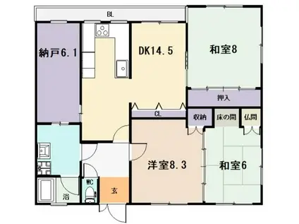 サイレンスハイム(3SDK/3階)の間取り写真