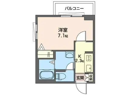 KSウィステリア(1K/3階)の間取り写真