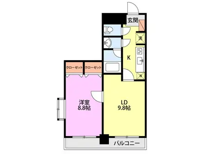 フィール白山公園(1LDK/7階)の間取り写真