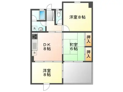 ウエスト-1(3DK/5階)の間取り写真