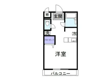 ヴェルツブルク(1K/3階)の間取り写真