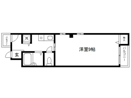 クレサンテ五条坂(1K/2階)の間取り写真