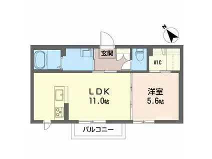 アステールB(1LDK/2階)の間取り写真