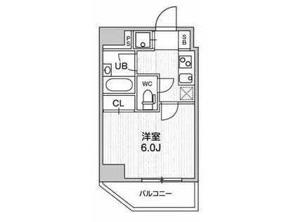 コンシェリア新橋(1K/14階)の間取り写真