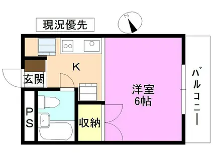 メゾンあら木(1K/2階)の間取り写真