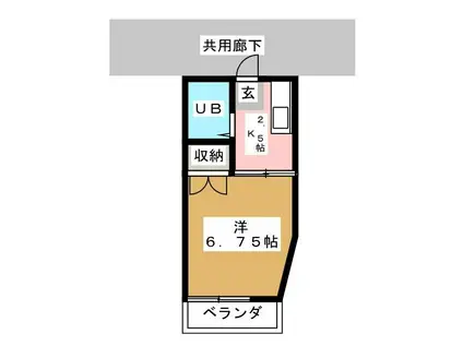 プチハウス(1K/2階)の間取り写真