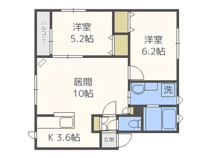 ルミエール 235(2LDK/3階)の間取り写真