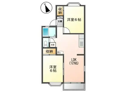 フロンティアガーデンヒル(2LDK/1階)の間取り写真