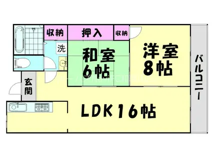 プレゼンス西浜(2LDK/1階)の間取り写真