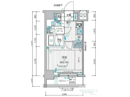 メインステージ戸越銀座(1K/5階)の間取り写真