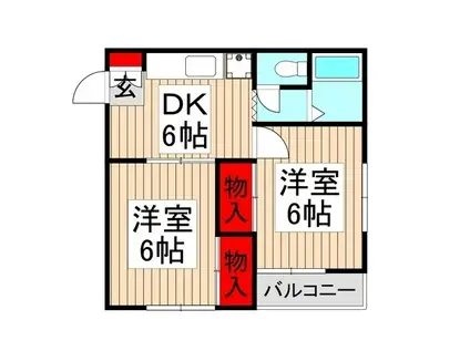 ヴィラコートマカベI(2DK/1階)の間取り写真