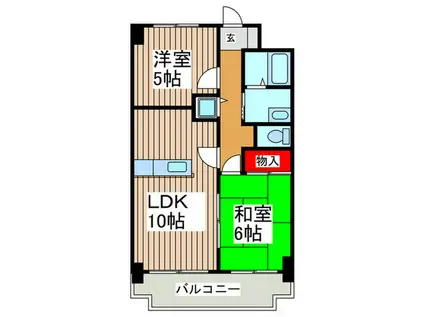 ヒルズ南浦和(2LDK/1階)の間取り写真