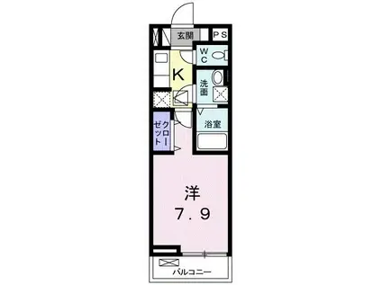 シャイン コート カミサワ(1K/1階)の間取り写真