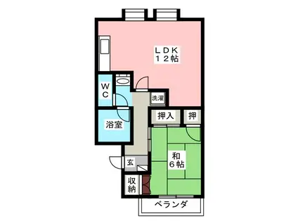 TDマンションPAULOWNIA(1LDK/4階)の間取り写真