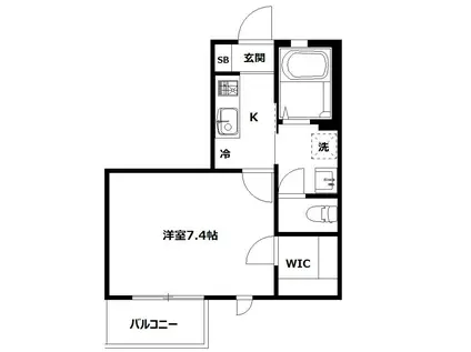 LUMIERE KAZ(1K/2階)の間取り写真
