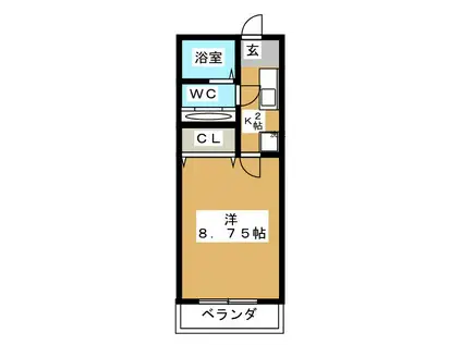 サァラ多摩平(1K/3階)の間取り写真