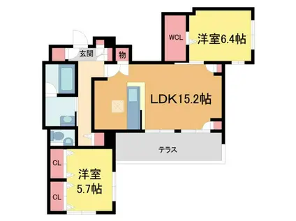 ベル エ ロンプラージュ(2LDK/1階)の間取り写真
