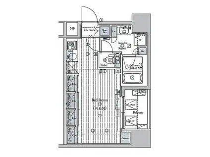 LOG東日本橋 ログ東日本橋(ワンルーム/8階)の間取り写真