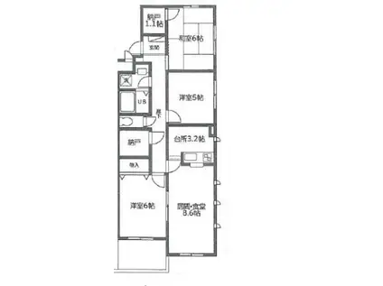 グランパルク(3LDK/3階)の間取り写真