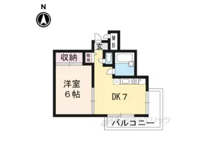 シティライト六角(1DK/5階)の間取り写真