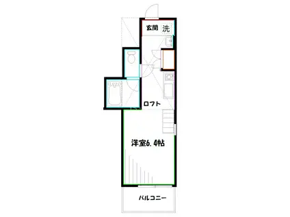 スタイルレジデンス武蔵野(ワンルーム/2階)の間取り写真