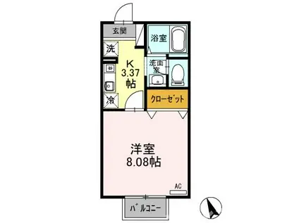 TOGETHER(1K/2階)の間取り写真