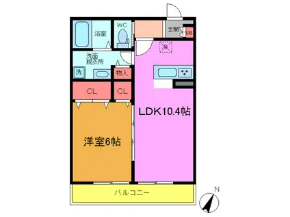 フォルセノーグ(1LDK/3階)の間取り写真