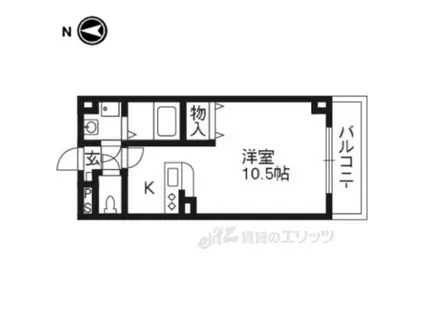 モンアルク西院(ワンルーム/4階)の間取り写真