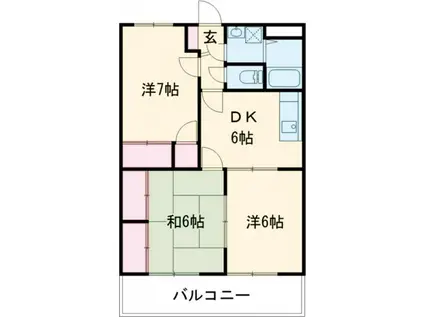 アベニールA(3DK/1階)の間取り写真