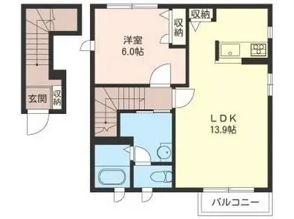 ソフィア代田(1LDK/2階)の間取り写真