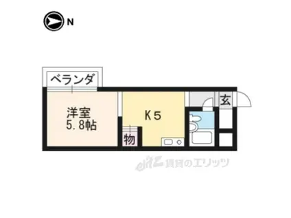 ヴィラビアンカ2406(1K/4階)の間取り写真