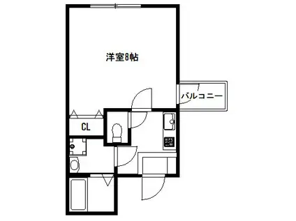 ラトゥール綾小路(1K/2階)の間取り写真