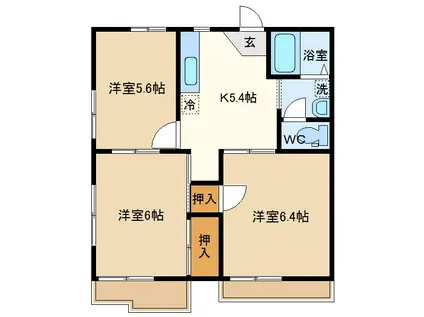 メゾンK・S(3K/2階)の間取り写真