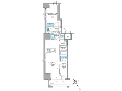 ルフォンプログレ横浜関内(1SLDK/6階)の間取り写真