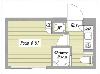 レジデンストーキョー亀戸(1K/4階)の間取り写真