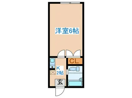 ブデン旭ケ丘III(1K/1階)の間取り写真