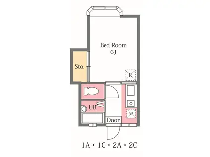 サニーサイド(1K/1階)の間取り写真