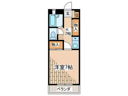 ハイツTOSHI(1K/1階)の間取り写真