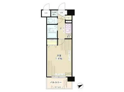 プルミエール梶ヶ谷(1K/2階)の間取り写真