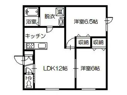 USPコート(2LDK/2階)の間取り写真